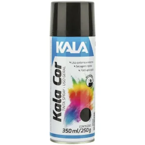 Tinta Spray Uso Geral Preto Brilhante 350ml Kala